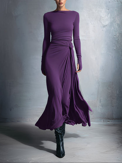 Madeleine | Robe maxi à nœud latéral