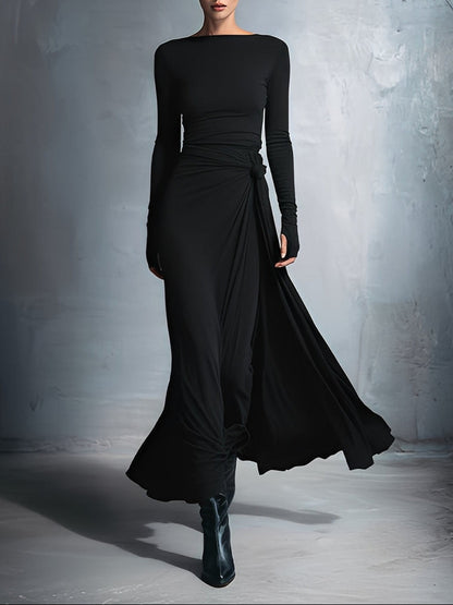 Madeleine | Robe maxi à nœud latéral