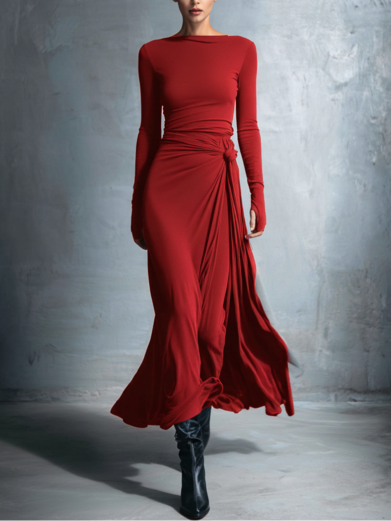 Madeleine | Robe maxi à nœud latéral