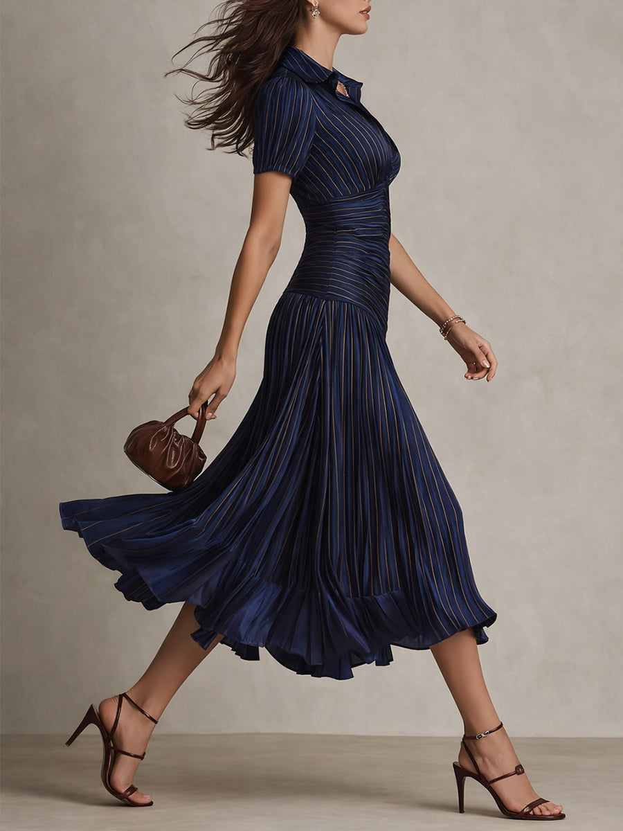 Charlotte | Robe midi rétro et plissée