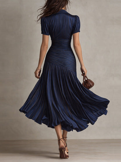 Charlotte | Robe midi rétro et plissée