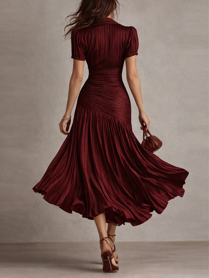 Charlotte | Robe midi rétro et plissée