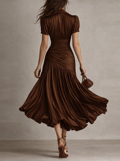 Charlotte | Robe midi rétro et plissée