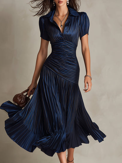 Charlotte | Robe midi rétro et plissée