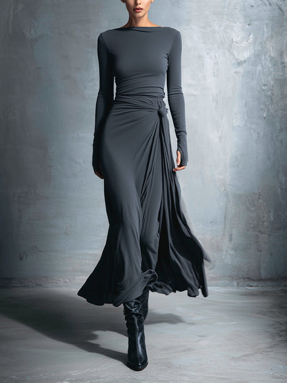 Madeleine | Robe maxi à nœud latéral