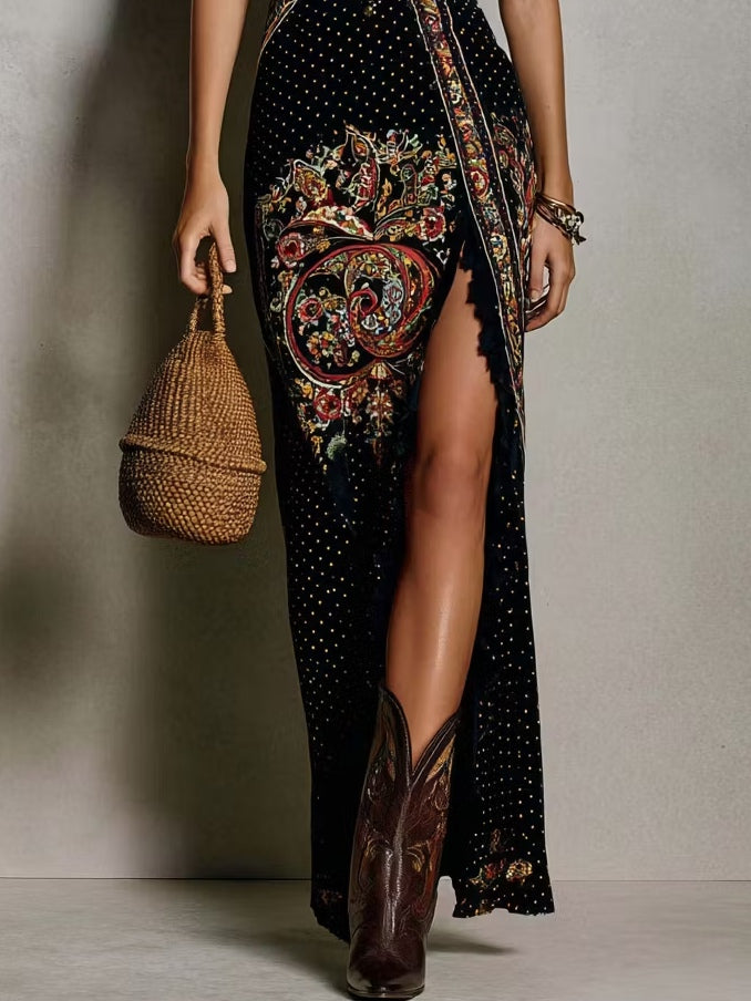 Alma | Robe longue bohème à imprimé ethnique