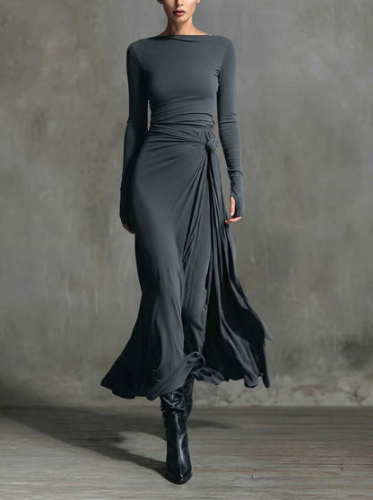 Madeleine | Robe maxi à nœud latéral