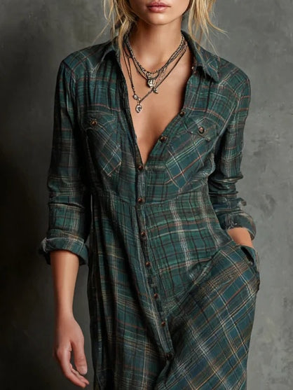 Livia - Robe longue avec col chemise