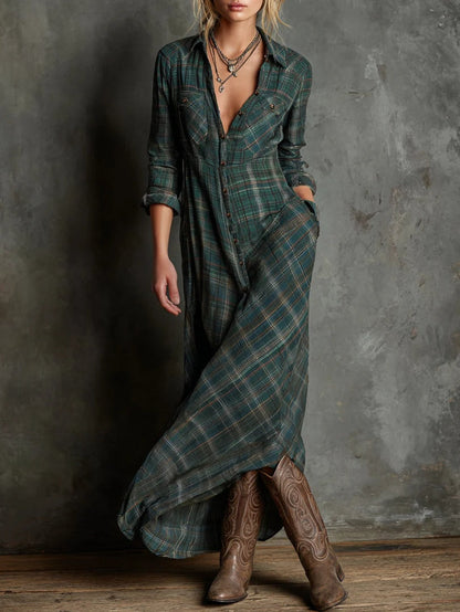 Livia - Robe longue avec col chemise