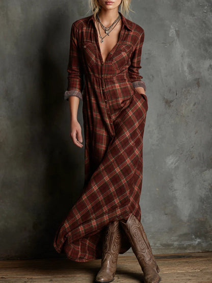 Livia - Robe longue avec col chemise