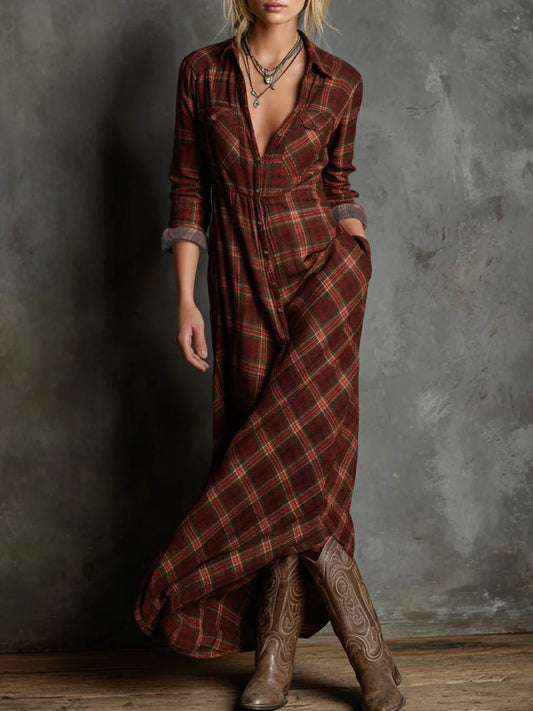 Livia - Robe longue avec col chemise