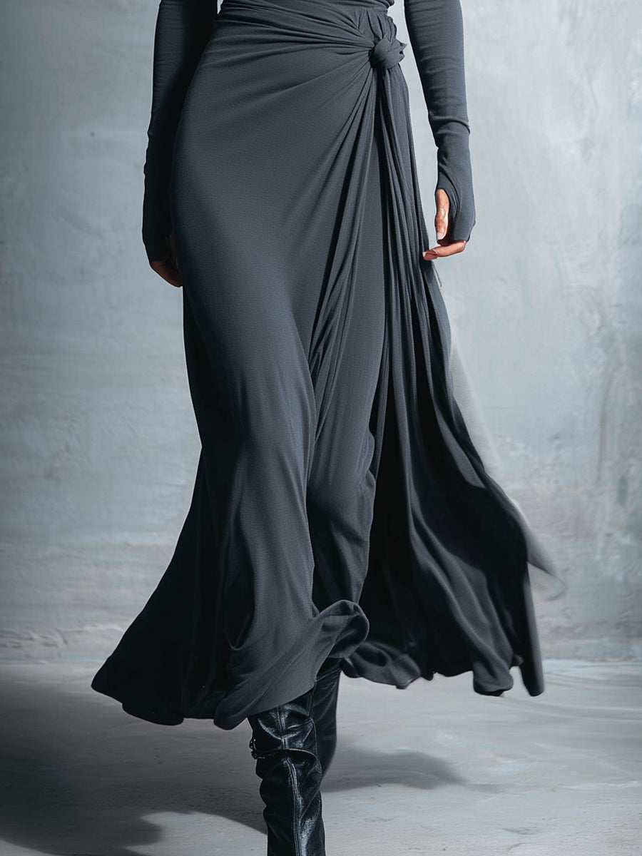 Madeleine | Robe maxi à nœud latéral