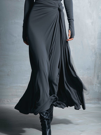 Madeleine | Robe maxi à nœud latéral
