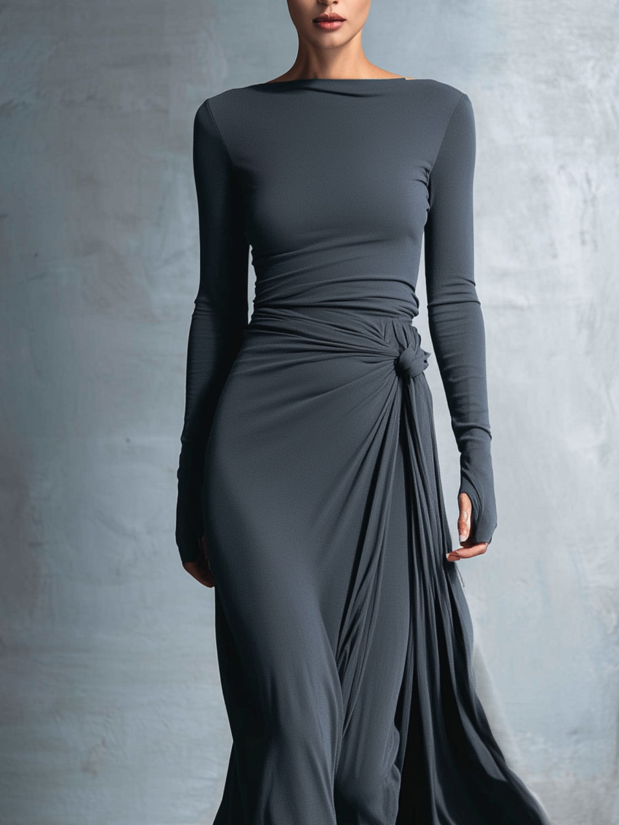 Madeleine | Robe maxi à nœud latéral