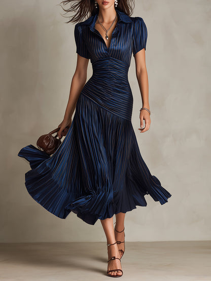 Charlotte | Robe midi rétro et plissée