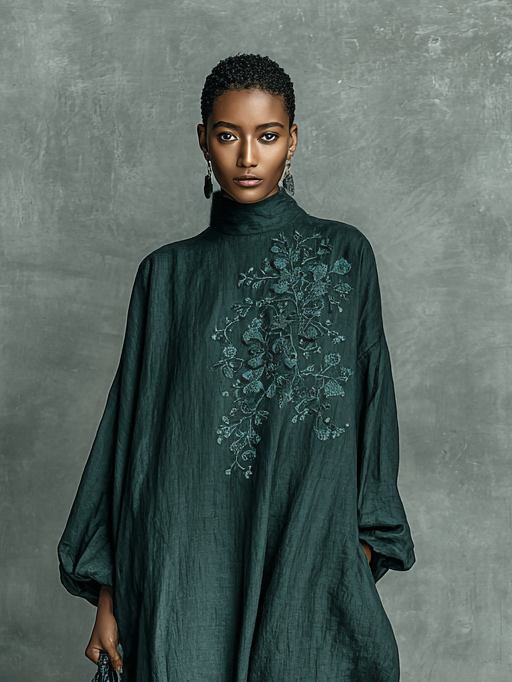 Marie | Robe maxi ample manches longues