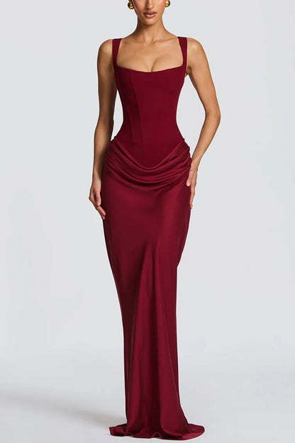 Élodie - Robe maxi à encolure carrée