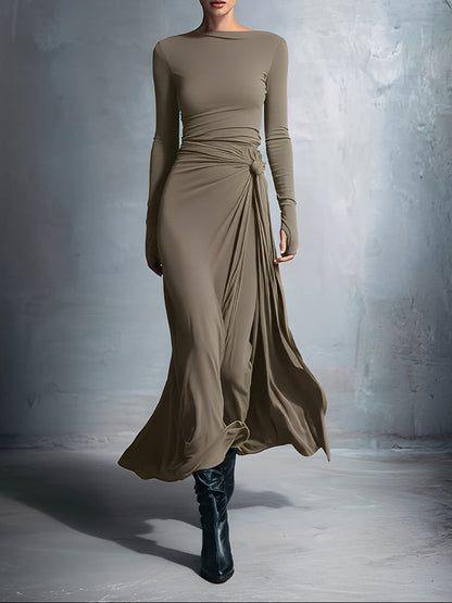 Madeleine | Robe maxi à nœud latéral